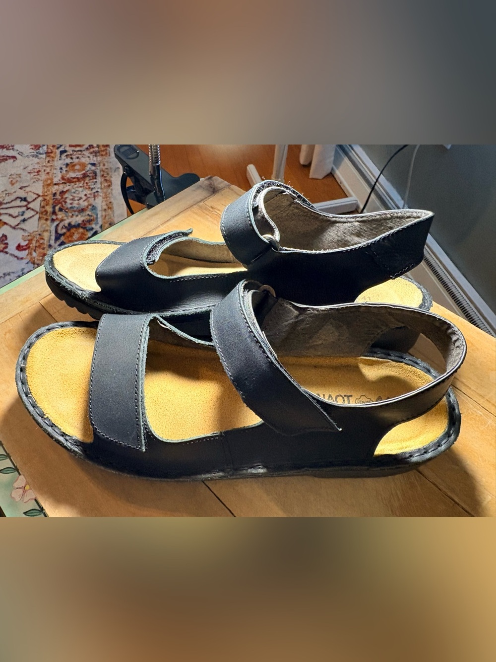 Naot Black Karenna Made in Israel Women's Velcro Strap Comfort Sandals